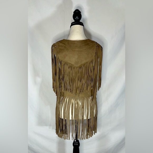 Spell & The Gypsy Collective Leather Fringe Vest Suede Boho Festival M/L RARE - Picture 6 of 15